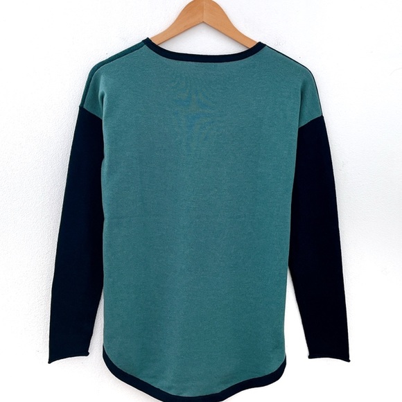 Smartwool Sweater Womens Shadow Pine Colorblock Crew Pullover Blue Green XS - Picture 7 of 11
